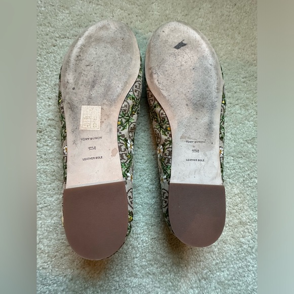 Tory Burch T Charm Embroided Canvas T Logo Ballet Flats - Picture 7 of 15
